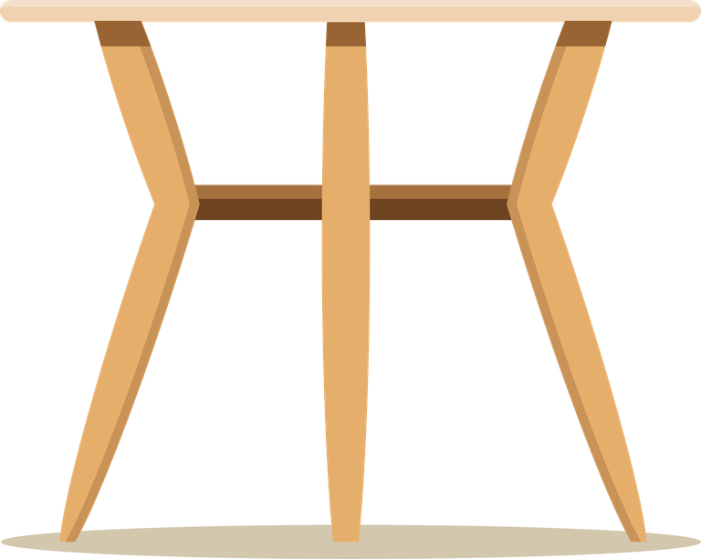 front view wooden table flat illustration