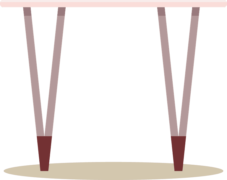 front view wooden table flat illustration