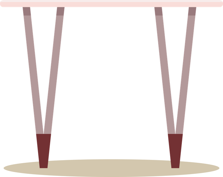 front view wooden table flat illustration