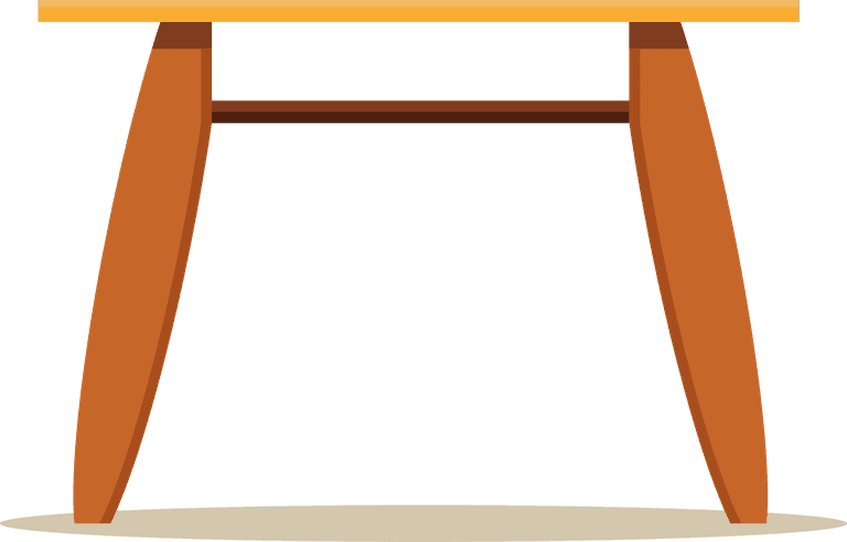 front view wooden table flat illustration