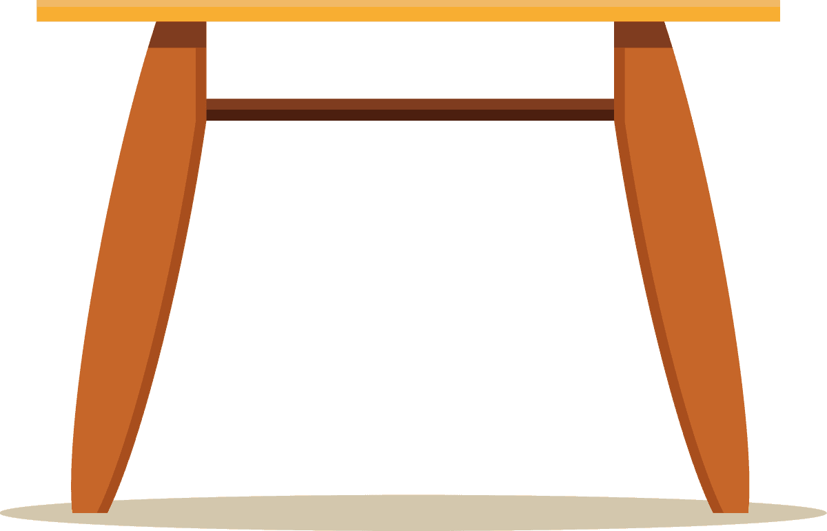 front view wooden table flat illustration