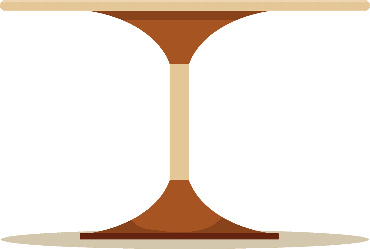 front view wooden table flat illustration