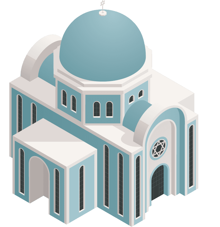 world religions buildings isometric icons