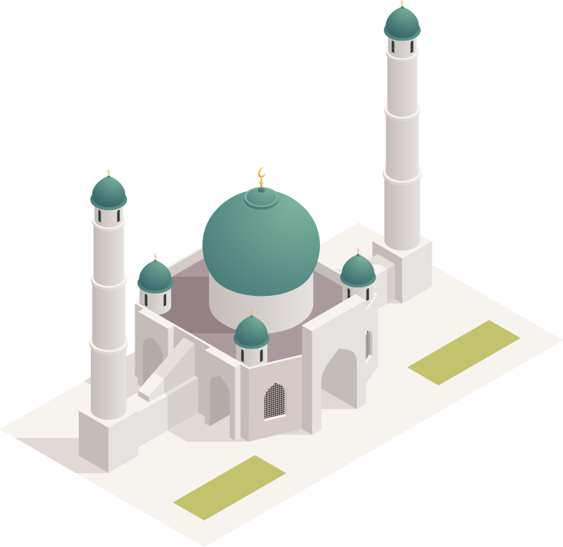 world religions buildings isometric icons