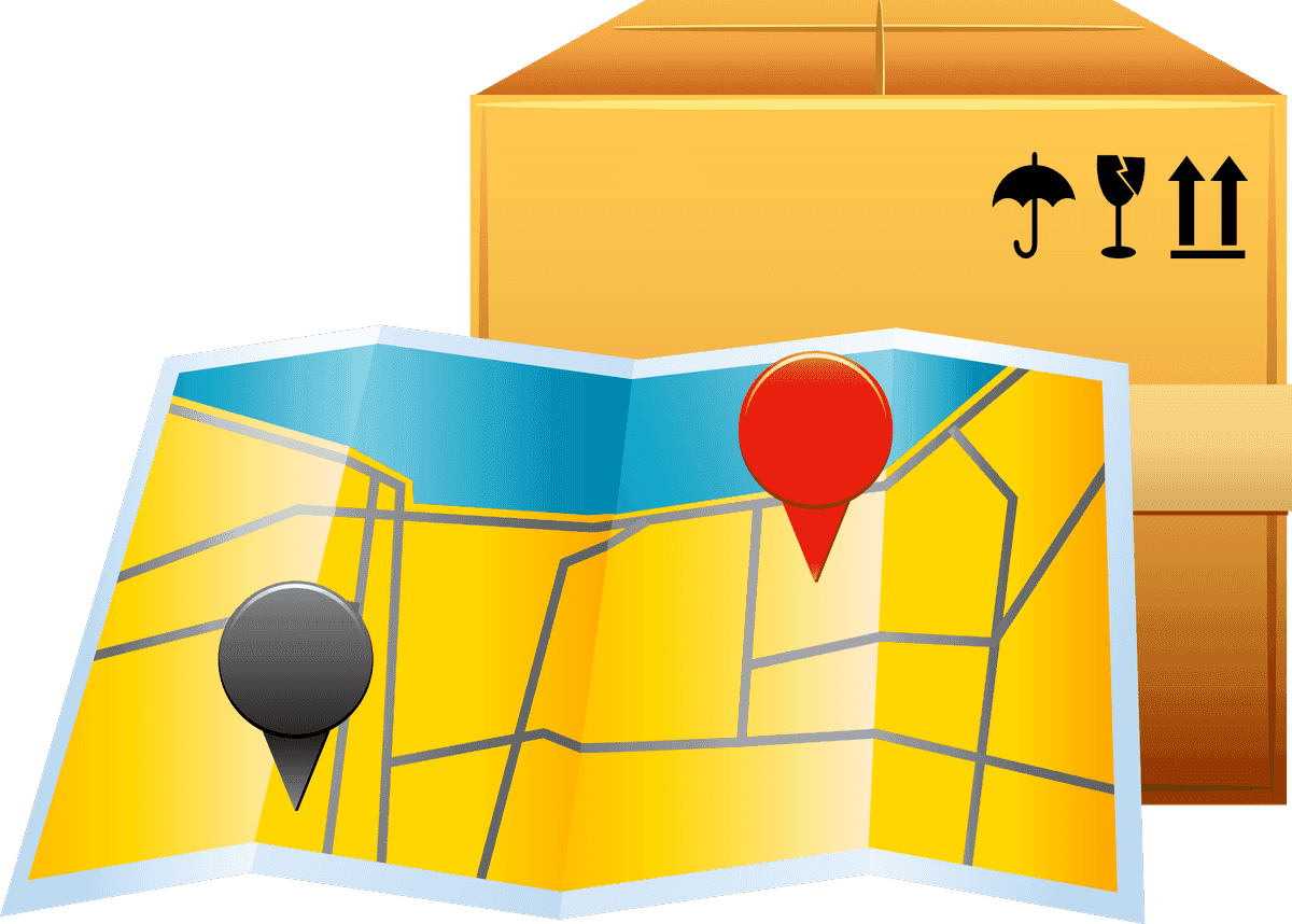 world transport design vector featuring a map and delivery box for logistics solutions