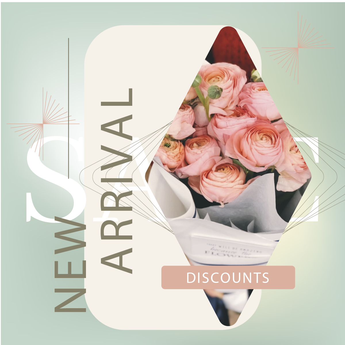 cheerful spring blooms instagram post template