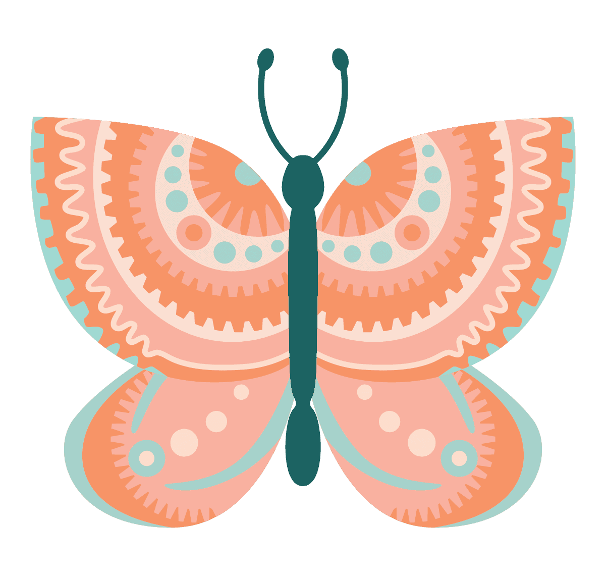 decorative colorful spring butterfly