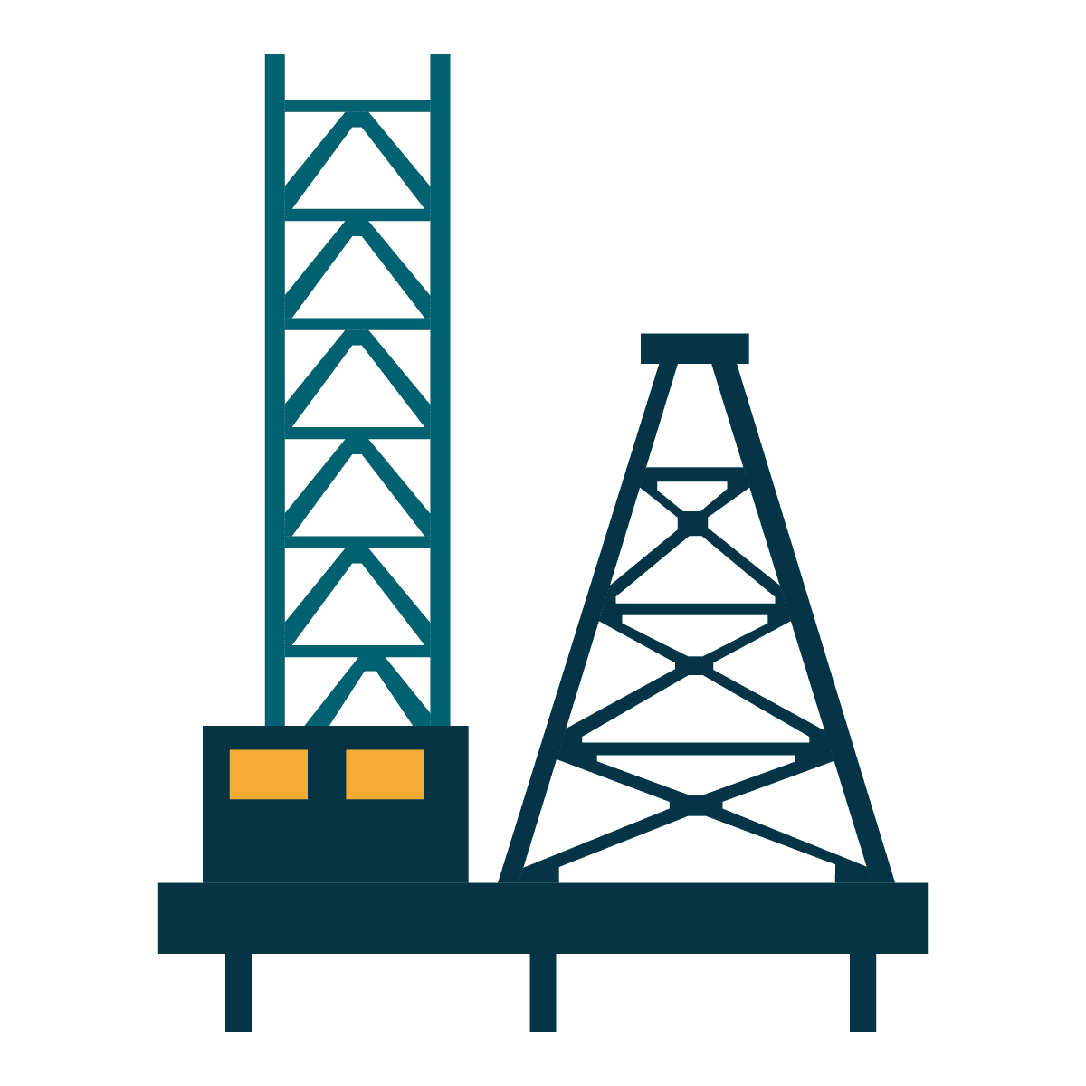 oil and gas industry icons flat style
