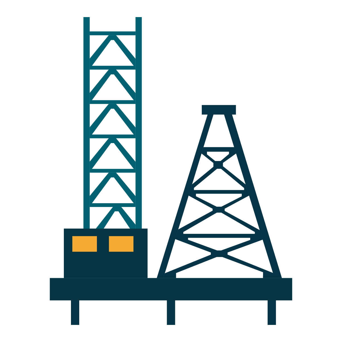 oil and gas industry icons flat style