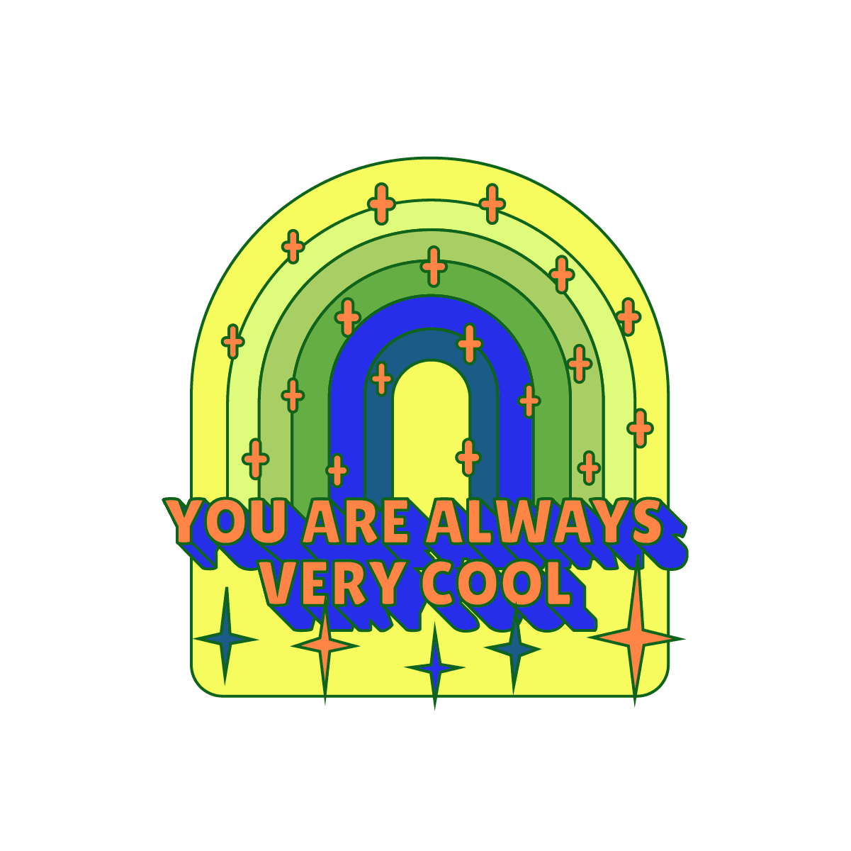 Y2K style stickers with retro colors