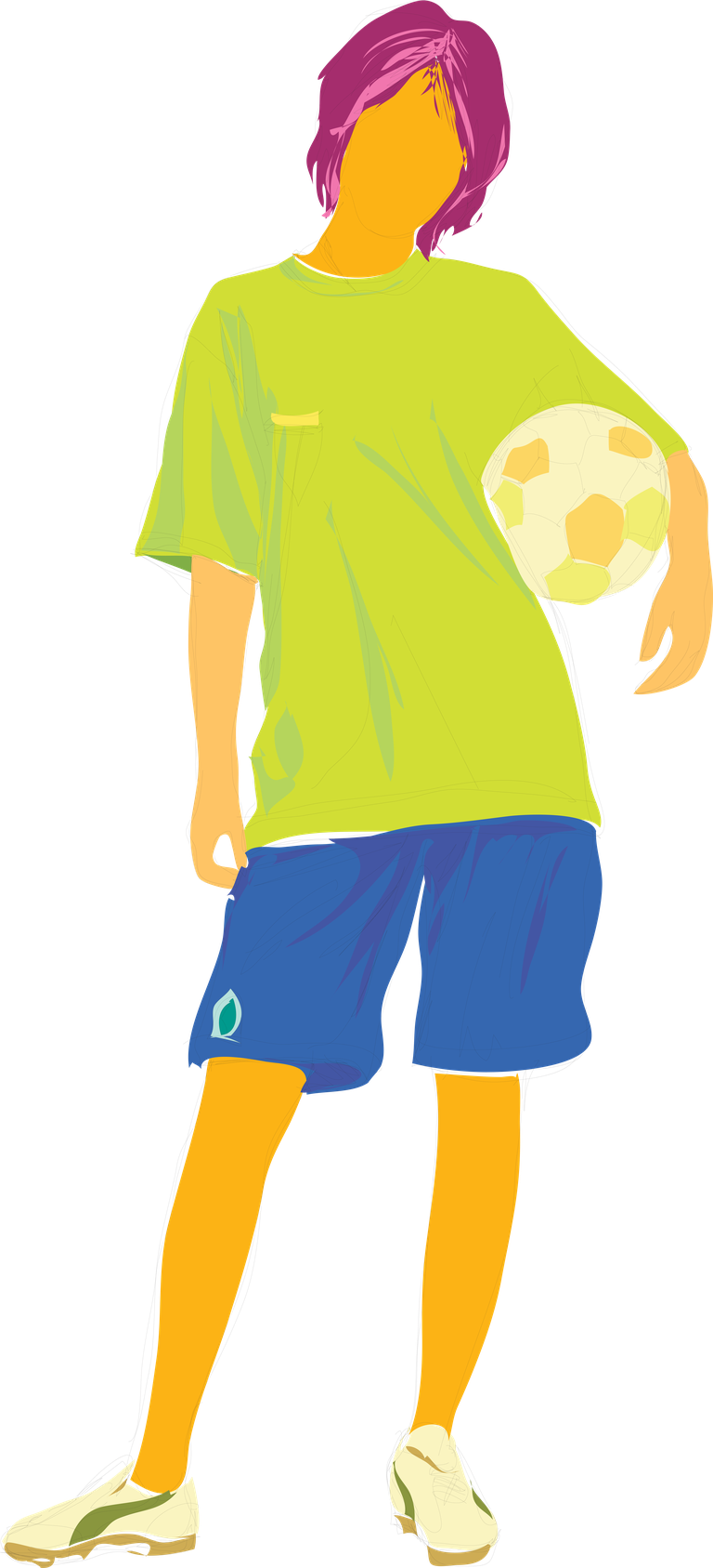 standing young people illustration enjoying soccer in vibrant colors and playful style