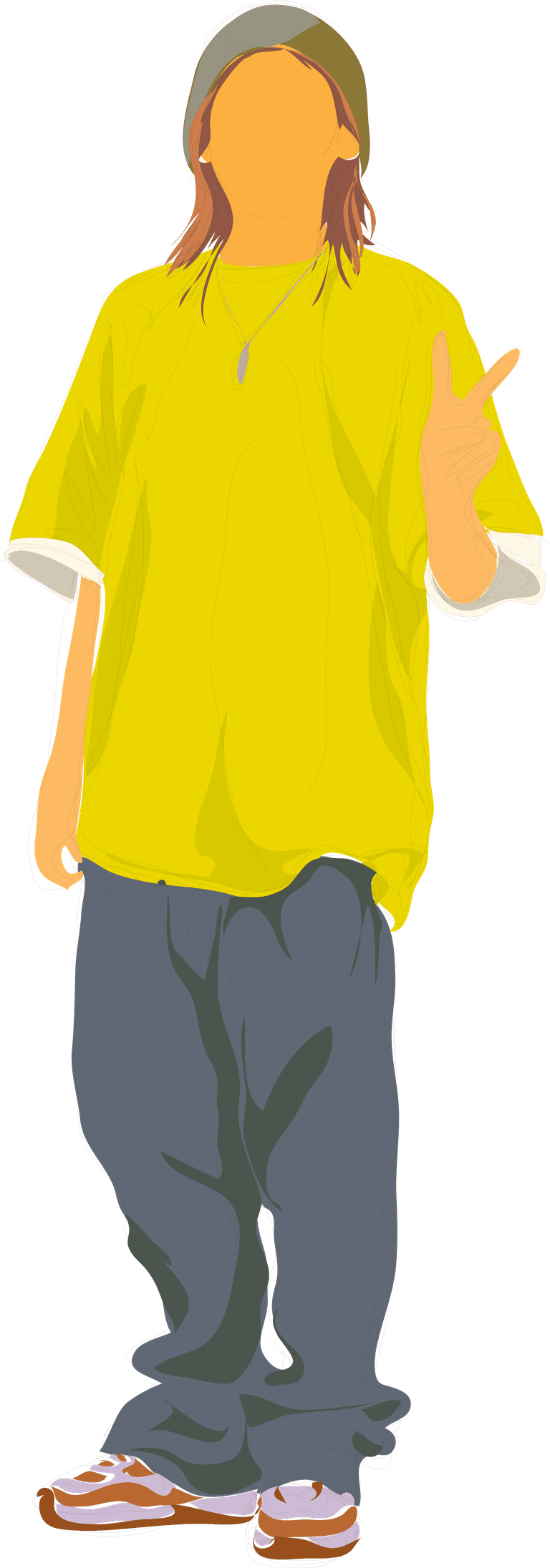 standing young people illustration in casual wear showcasing a relaxed vibe and youthful energy