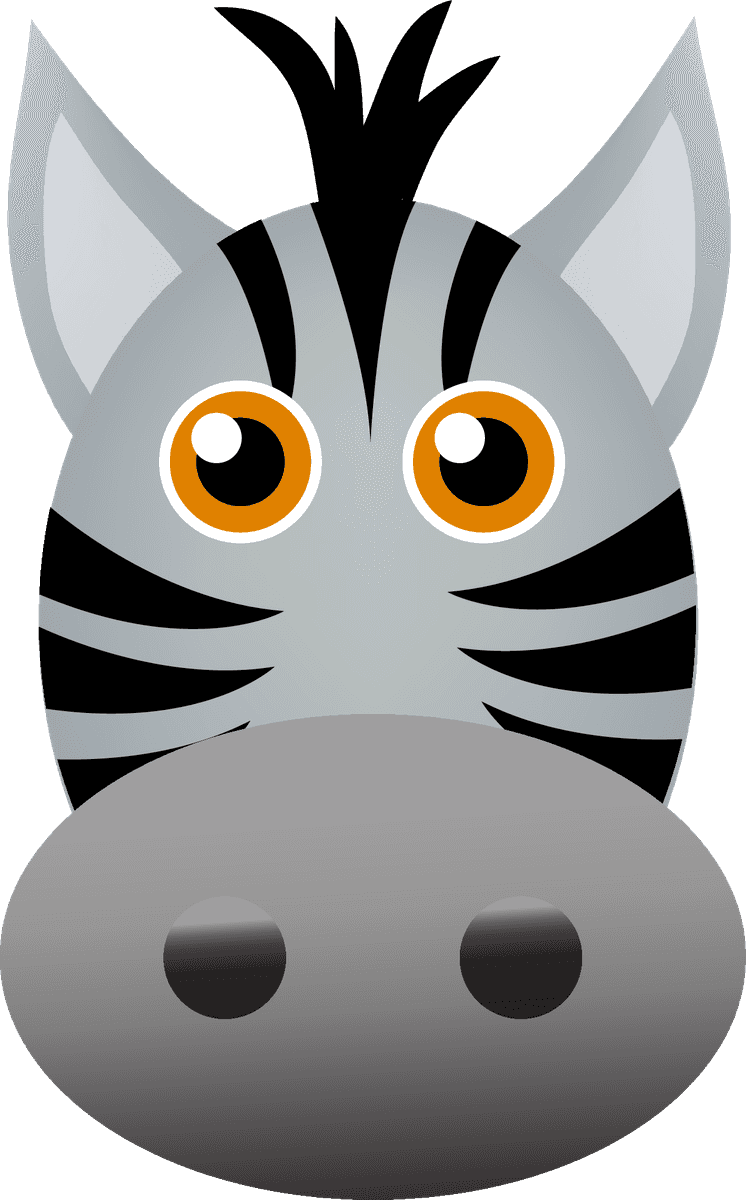 zebra animals face icons for playful designs, fun decor, and educational projects