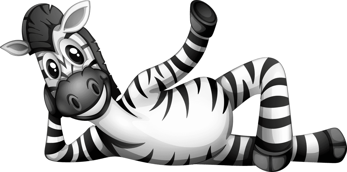 zebra many wild animals forest character enjoying nature in a playful style