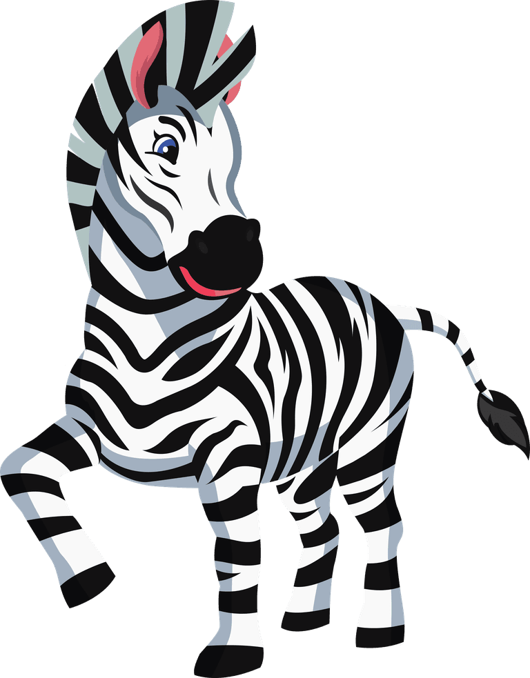 zebra species icons cute cartoon sketch