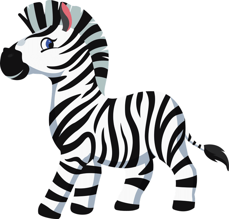 zebra species icons cute cartoon sketch