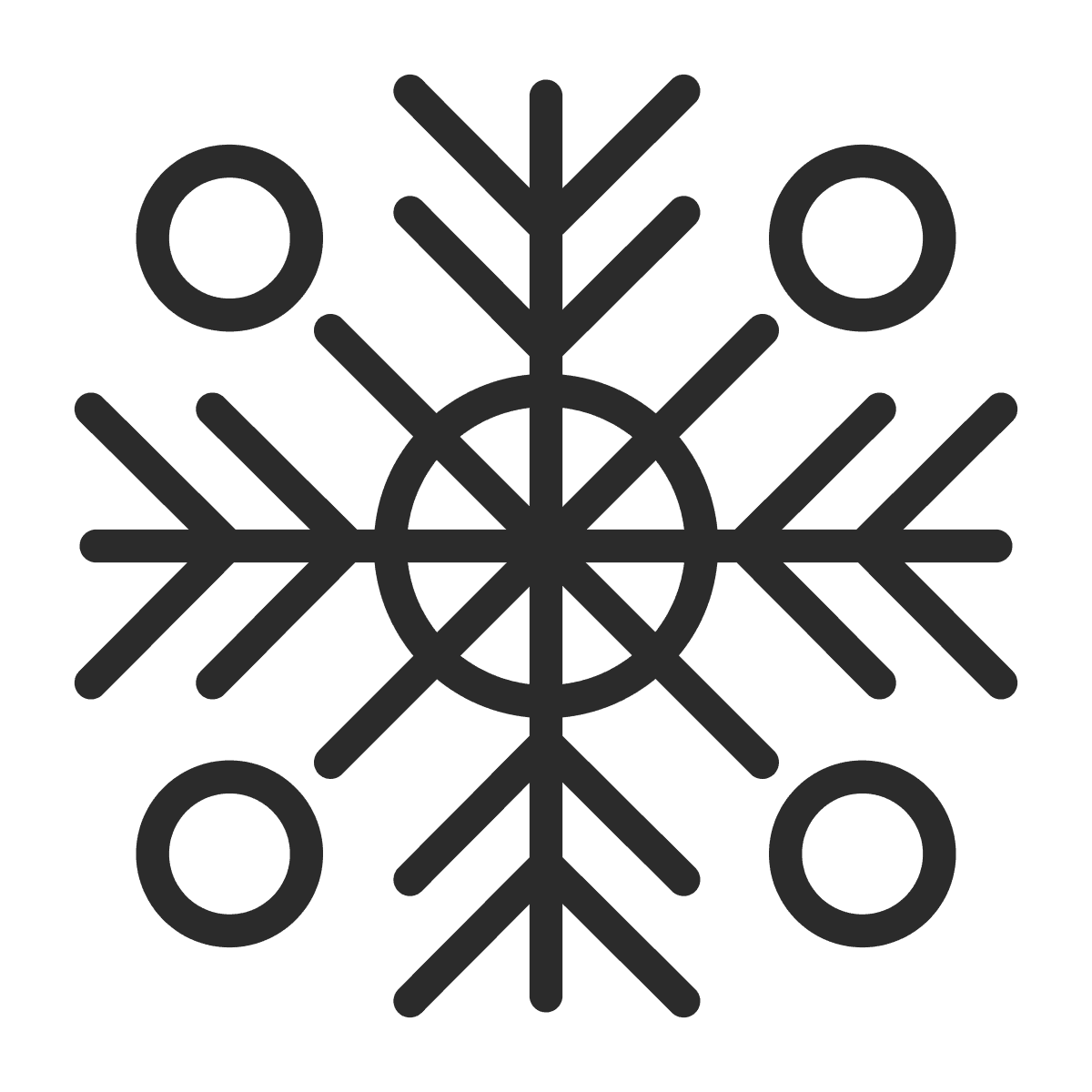 minimalist snowflake icon for winter design