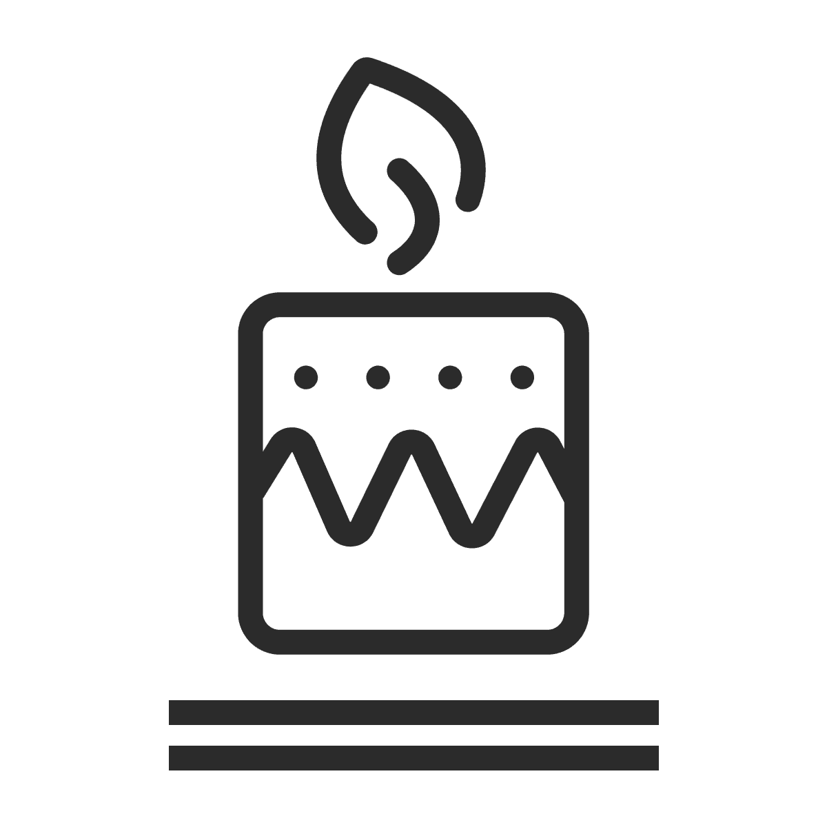 minimalist birthday cake icon in black and white