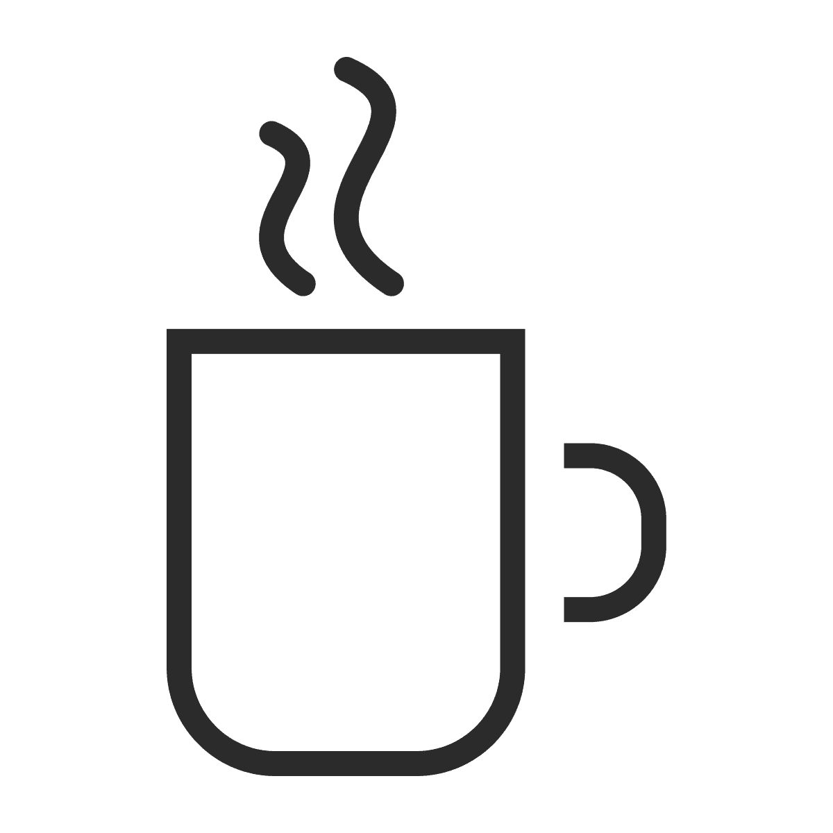 minimalist coffee cup icon with steam