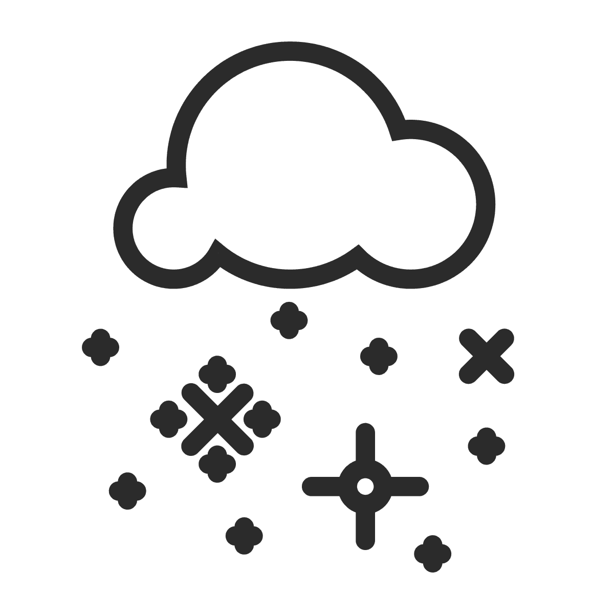 minimalist cloud icon with playful rain