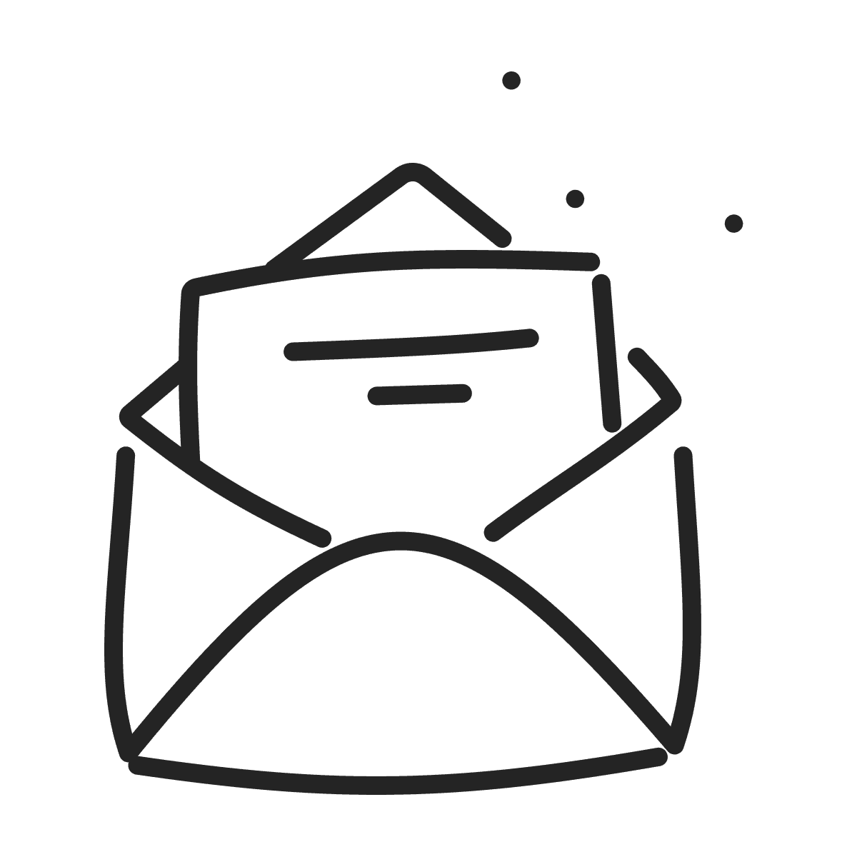 minimalist open envelope icon for communication