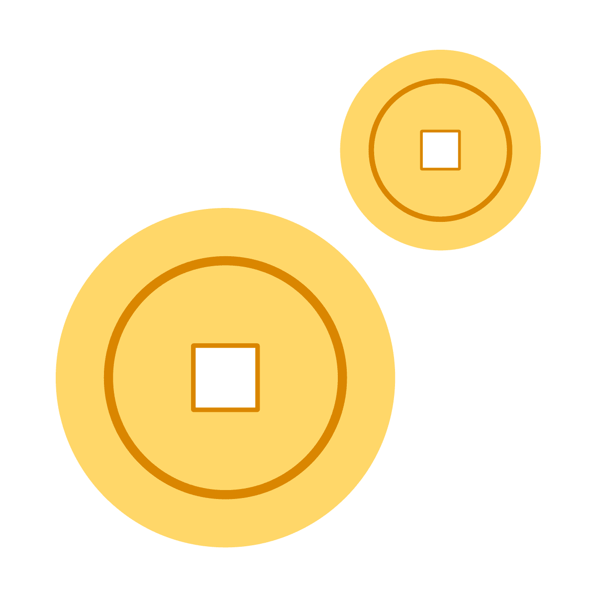 sleek minimal gold chinese coin icon for finance branding