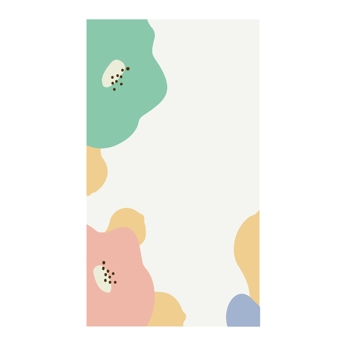 playful floral abstract backdrop with pastel organic shapes and whimsical details