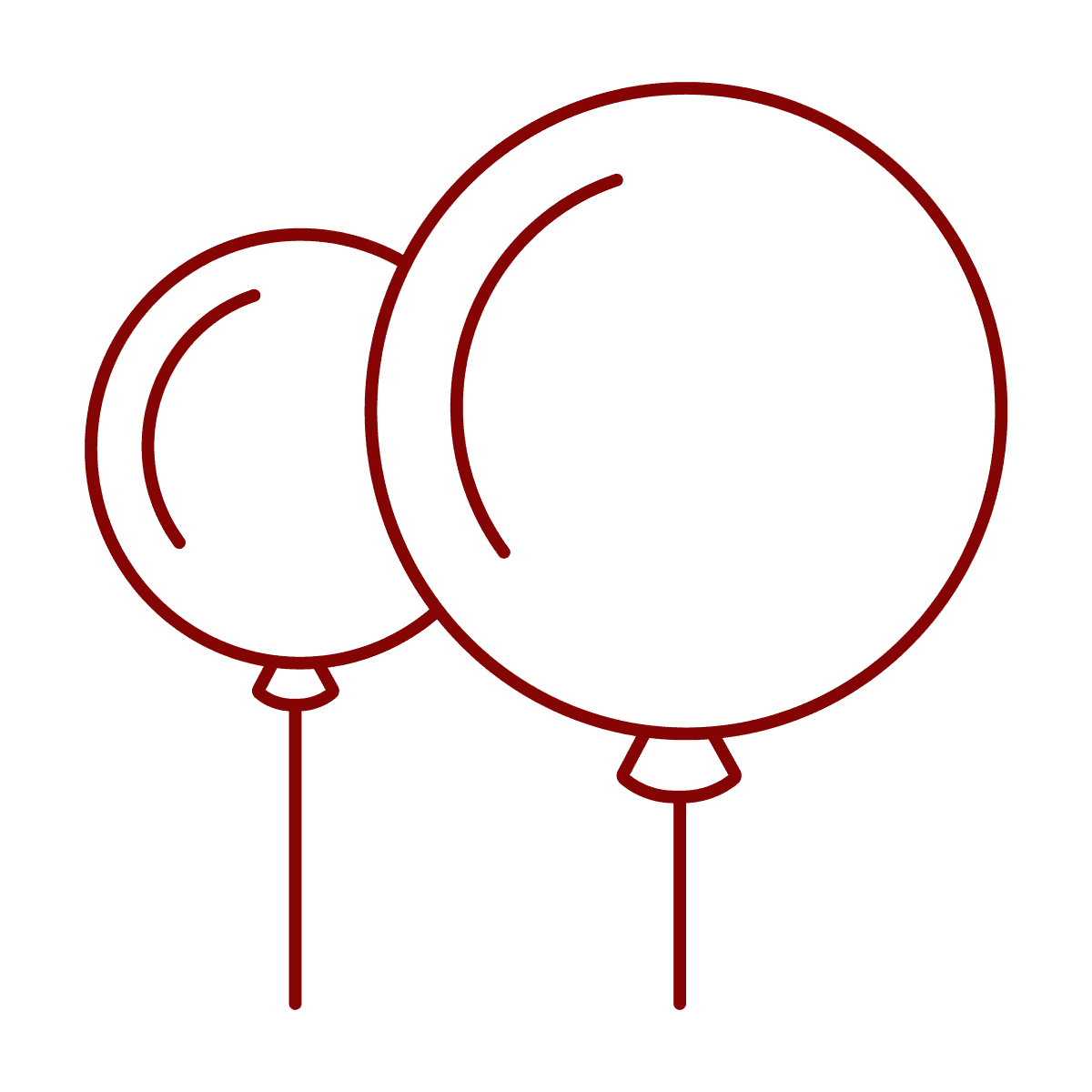 simple red balloon icon for festive celebration and party use