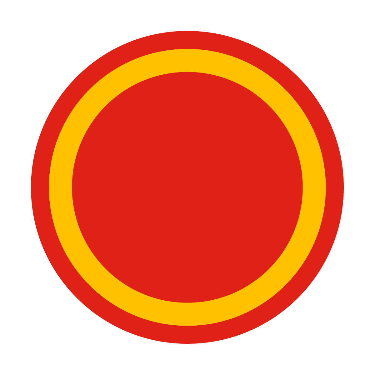 energetic bold geometric red and yellow circle icon for branding