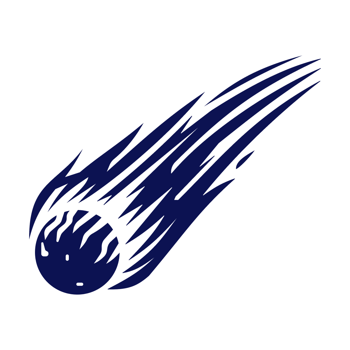 bold blue comet icon for space design