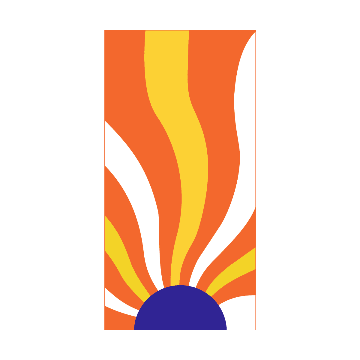 cheerful retro geometric sunburst graphic for vibrant summer designs