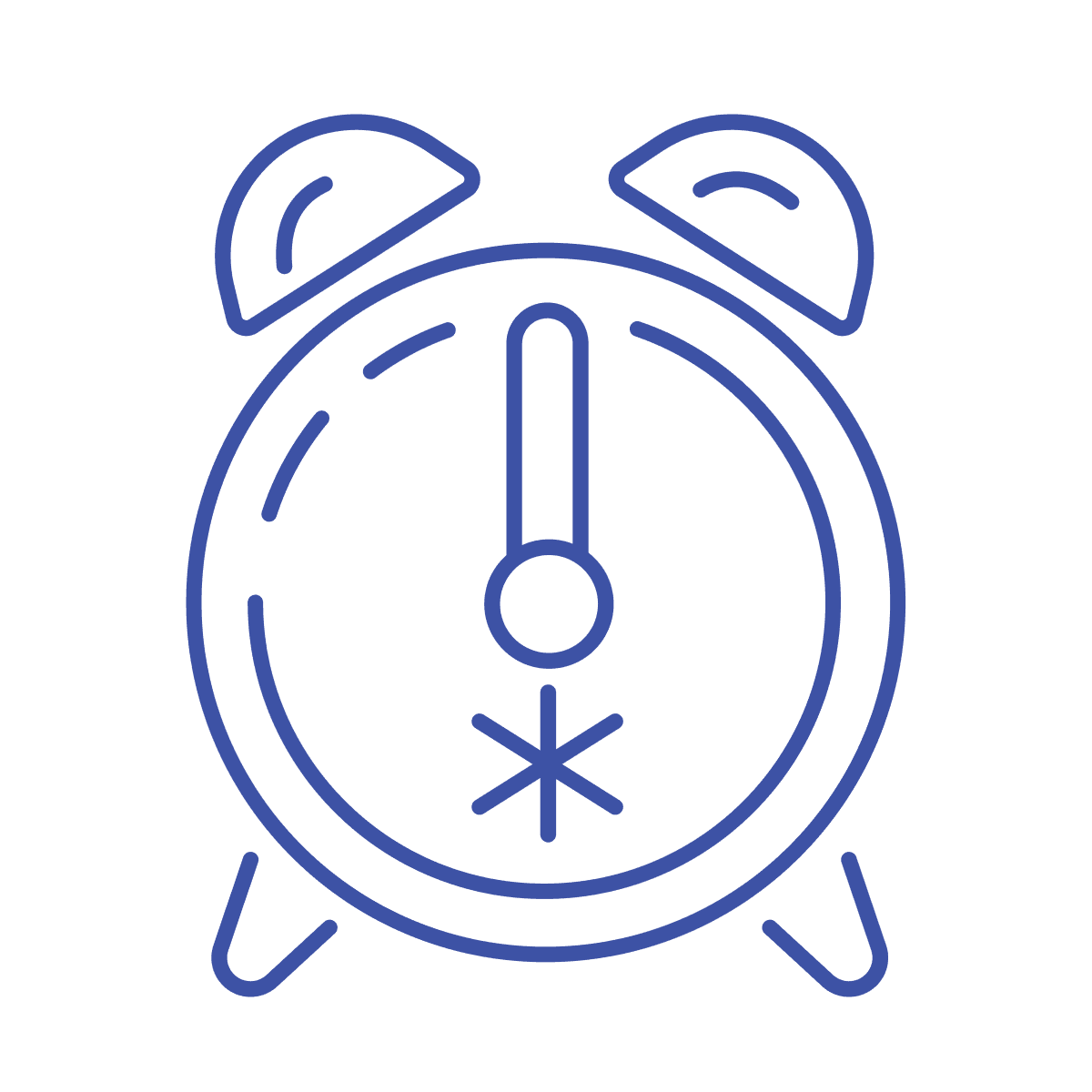 sleek minimal blue line art icon for winter reminder apps