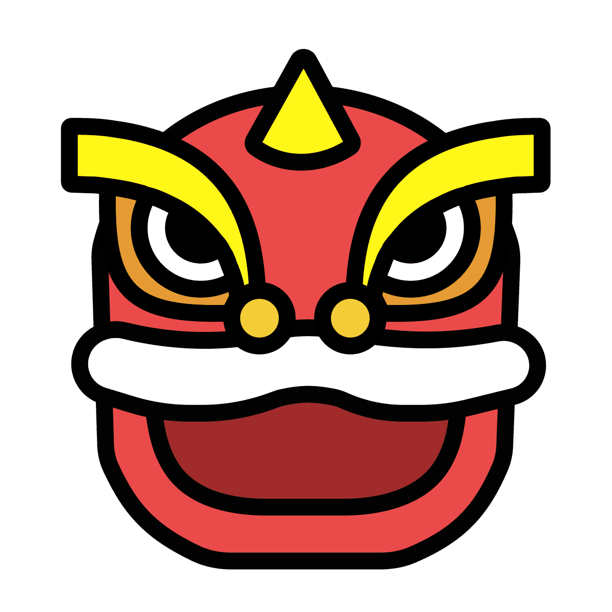 bold cheerful lion dance head illustration for festive celebrations