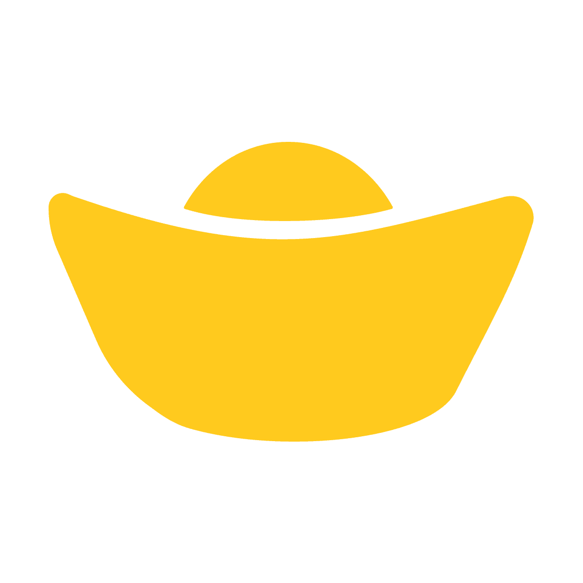 cheerful minimal gold ingot icon for prosperity and finance