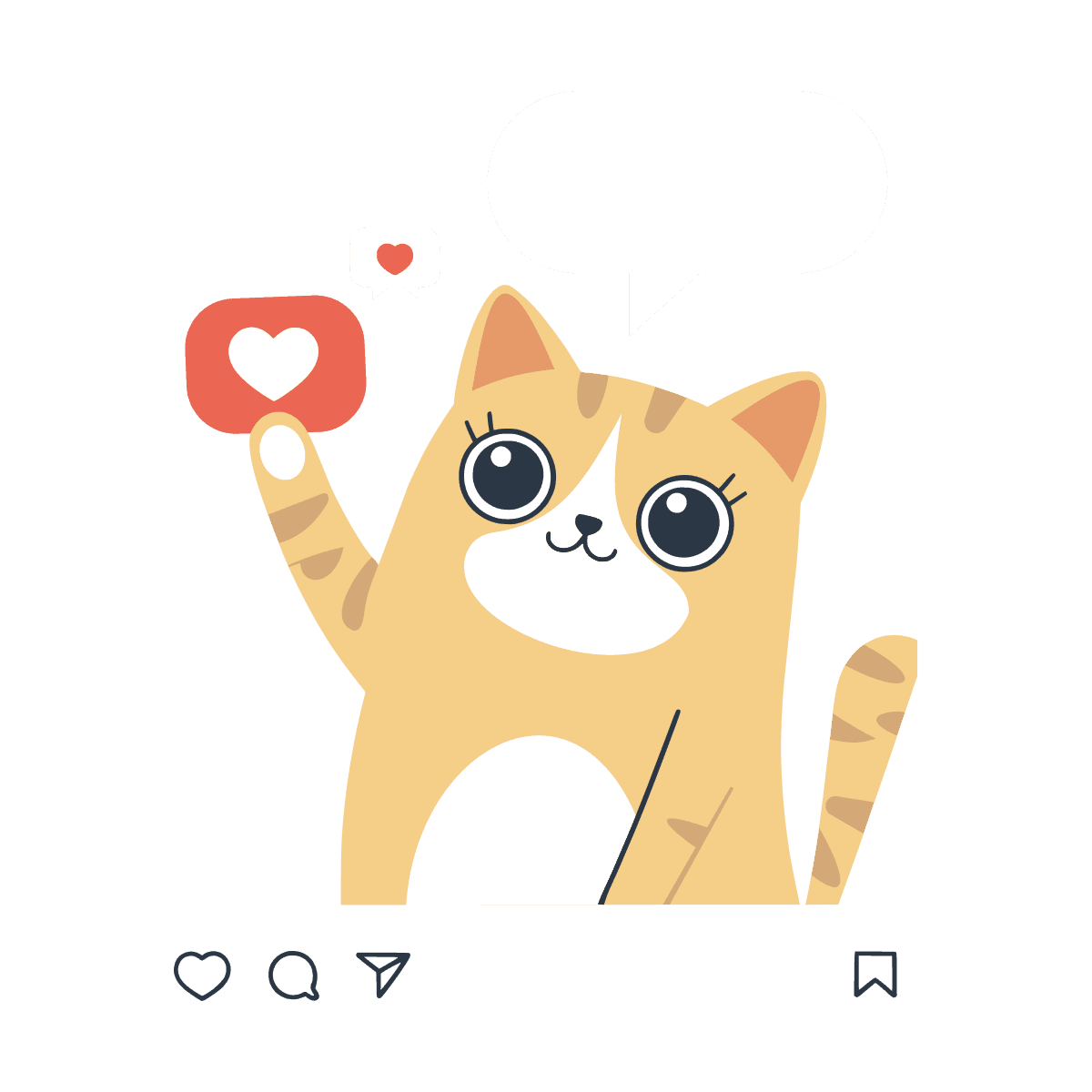 playful tabby cat like icon design