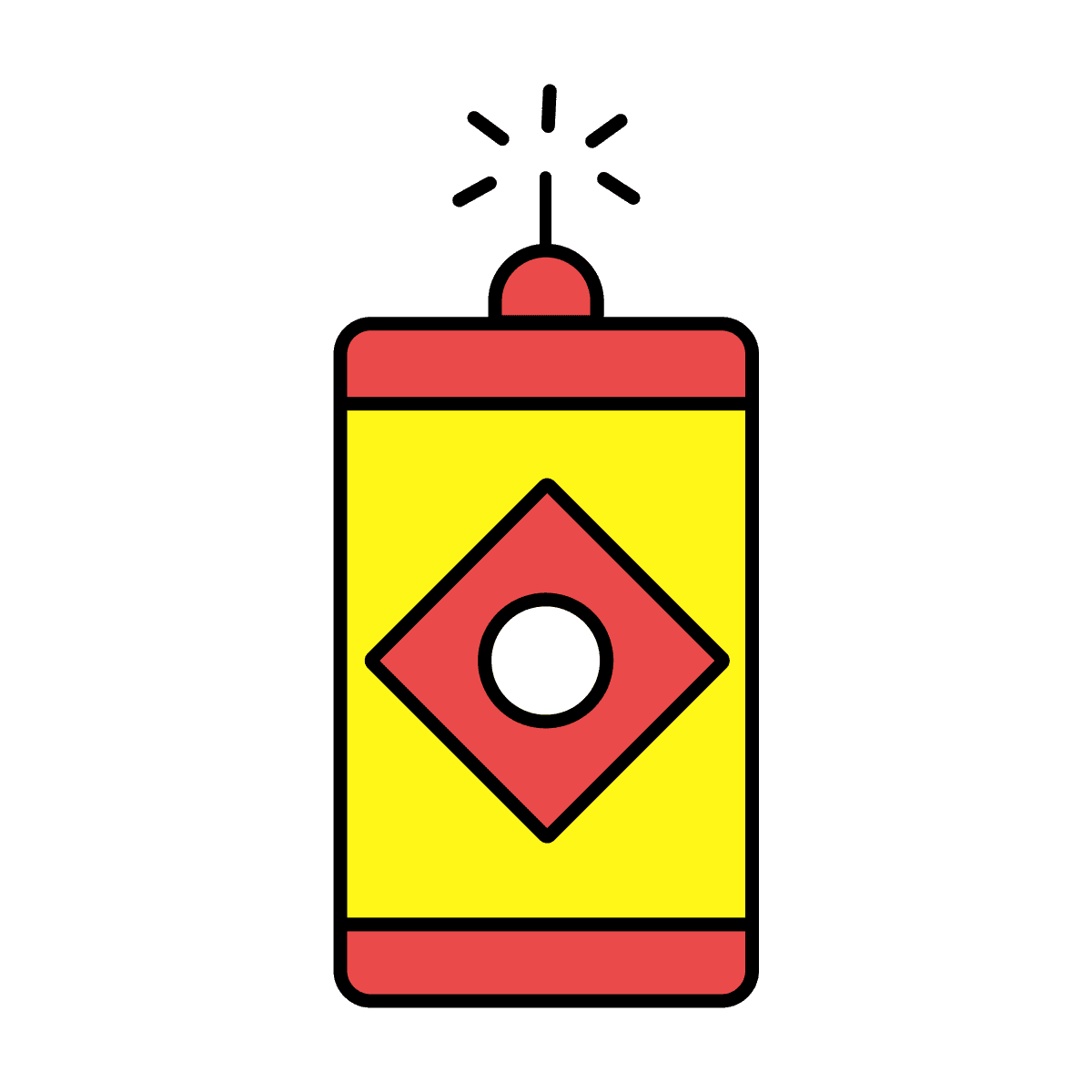 cute line art firecracker icon for festive holiday celebrations