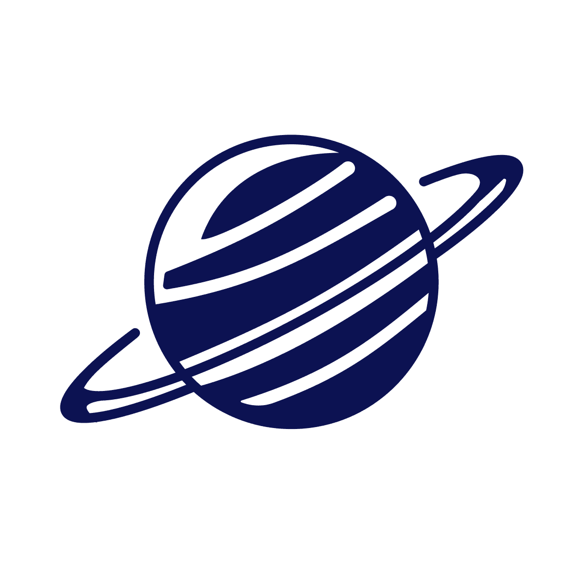 minimalist planet icon in blue tone