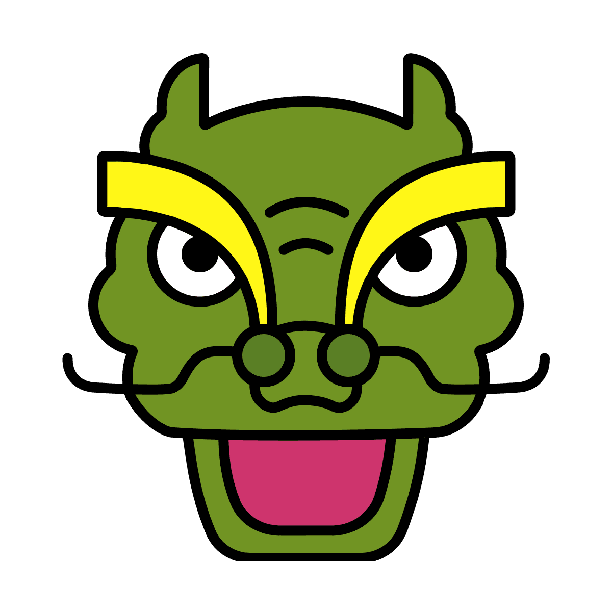 vibrant cartoon dragon head illustration for festive branding