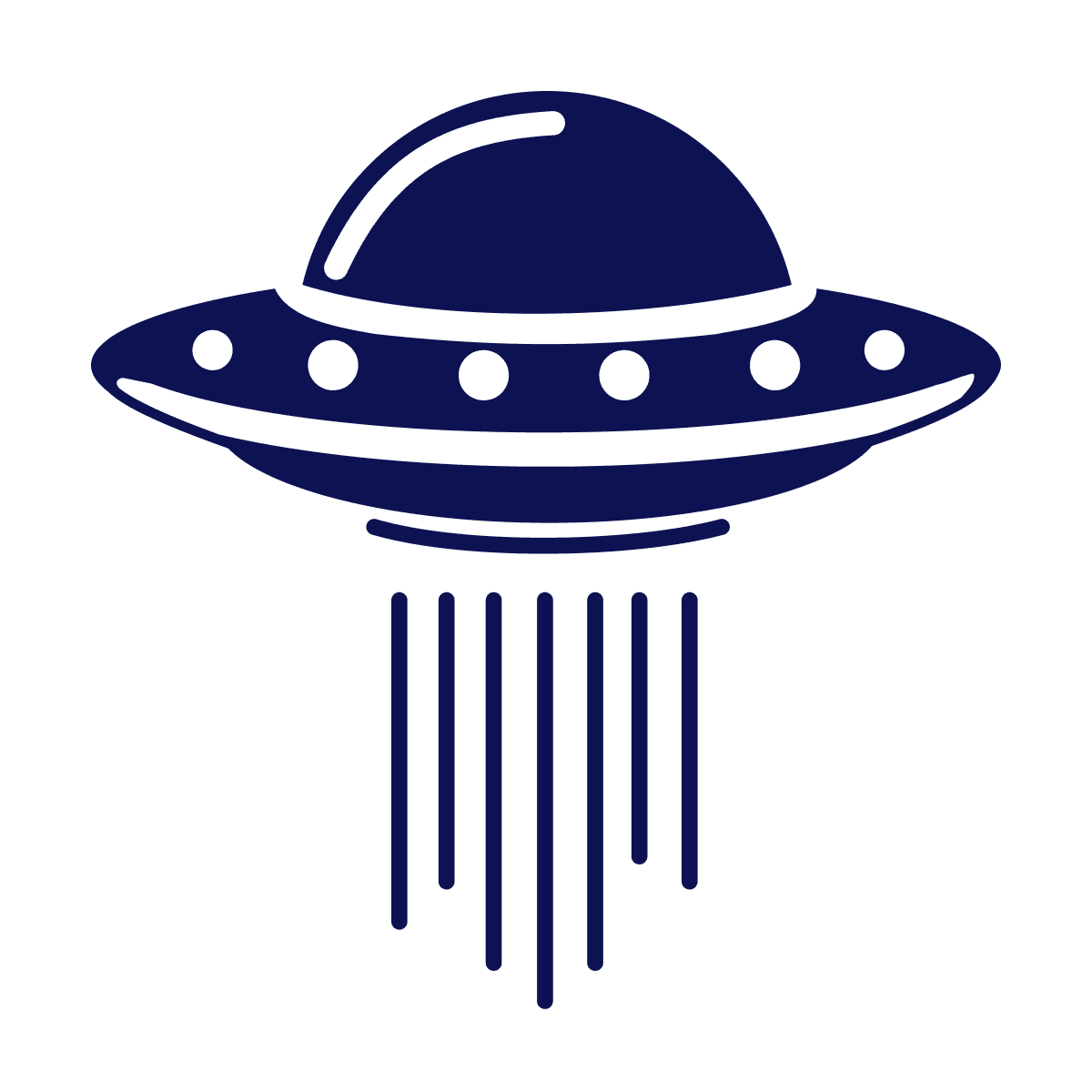 futuristic ufo icon in blue and white