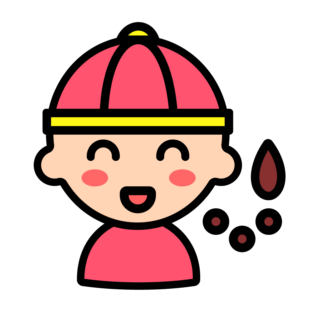 playful minimal smiling boy icon for cheerful holiday designs
