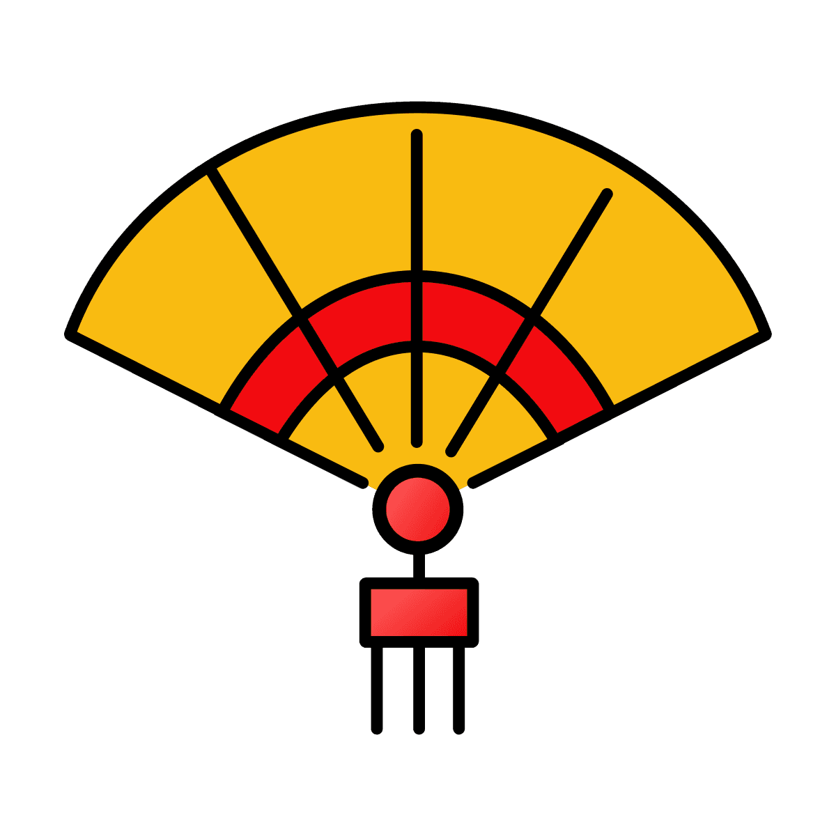 minimal line art fan icon for festive holiday celebrations