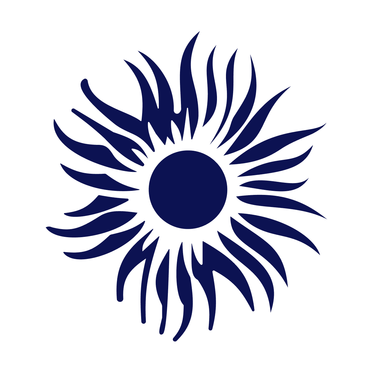 bold sunburst icon in minimalist style