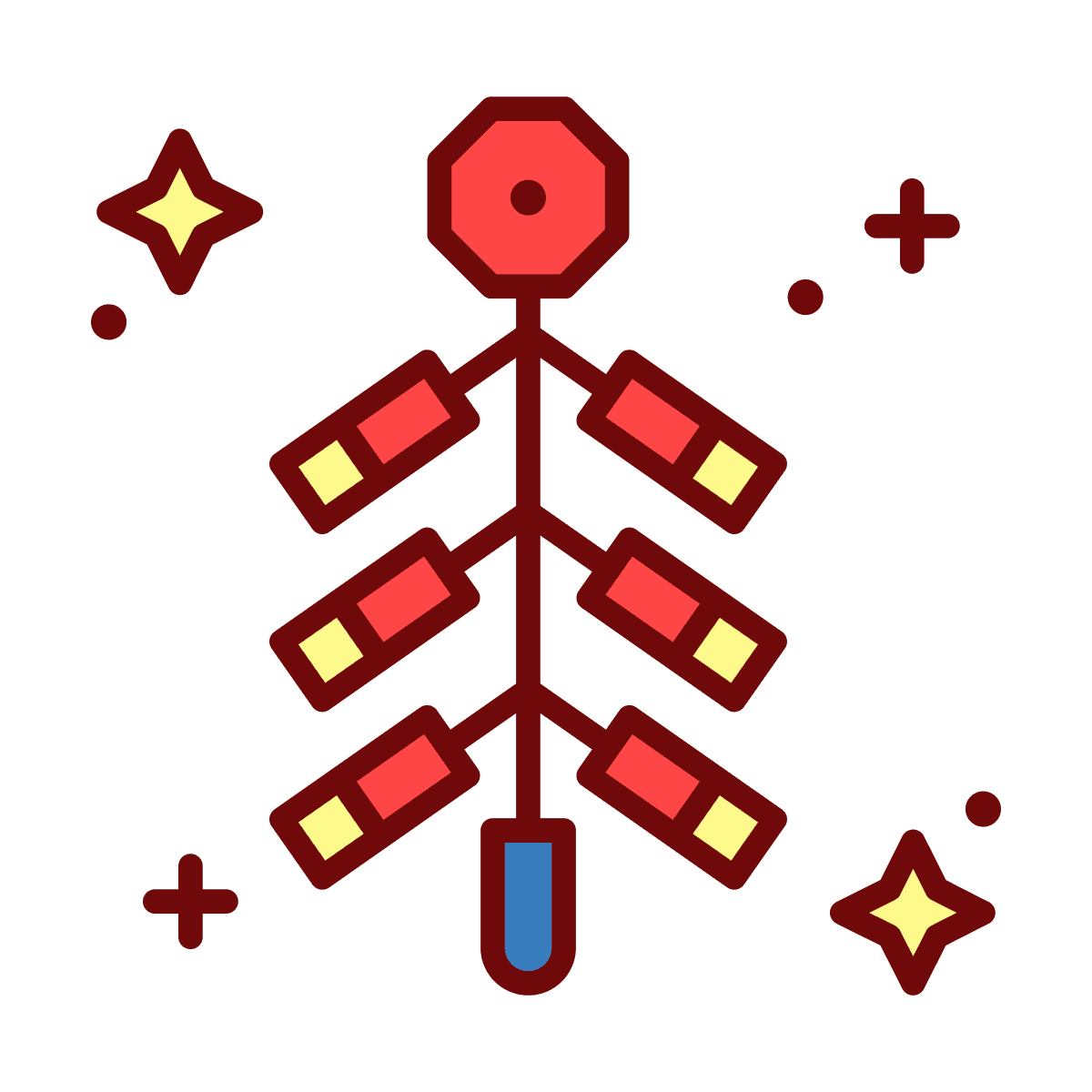 cute minimal firecracker illustration for festive holiday celebrations