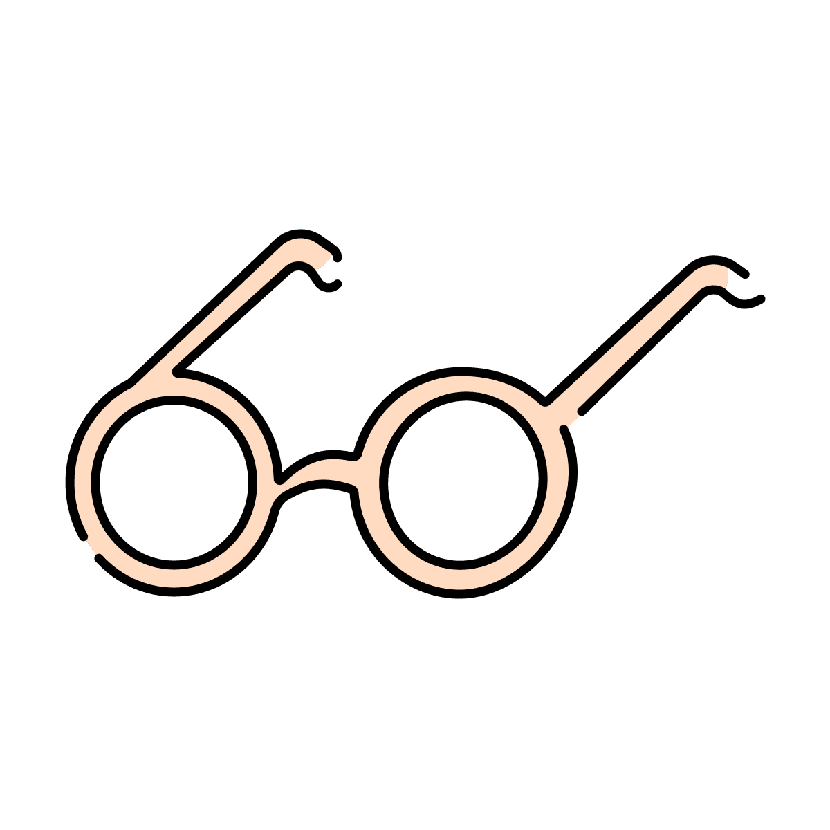 minimalist vintage glasses icon for retro design