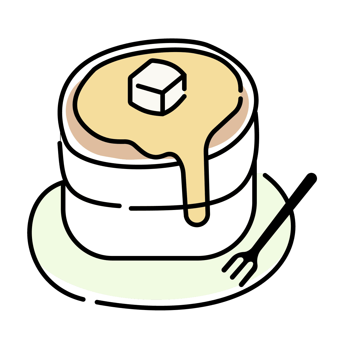 delightful pancake stack icon in playful style