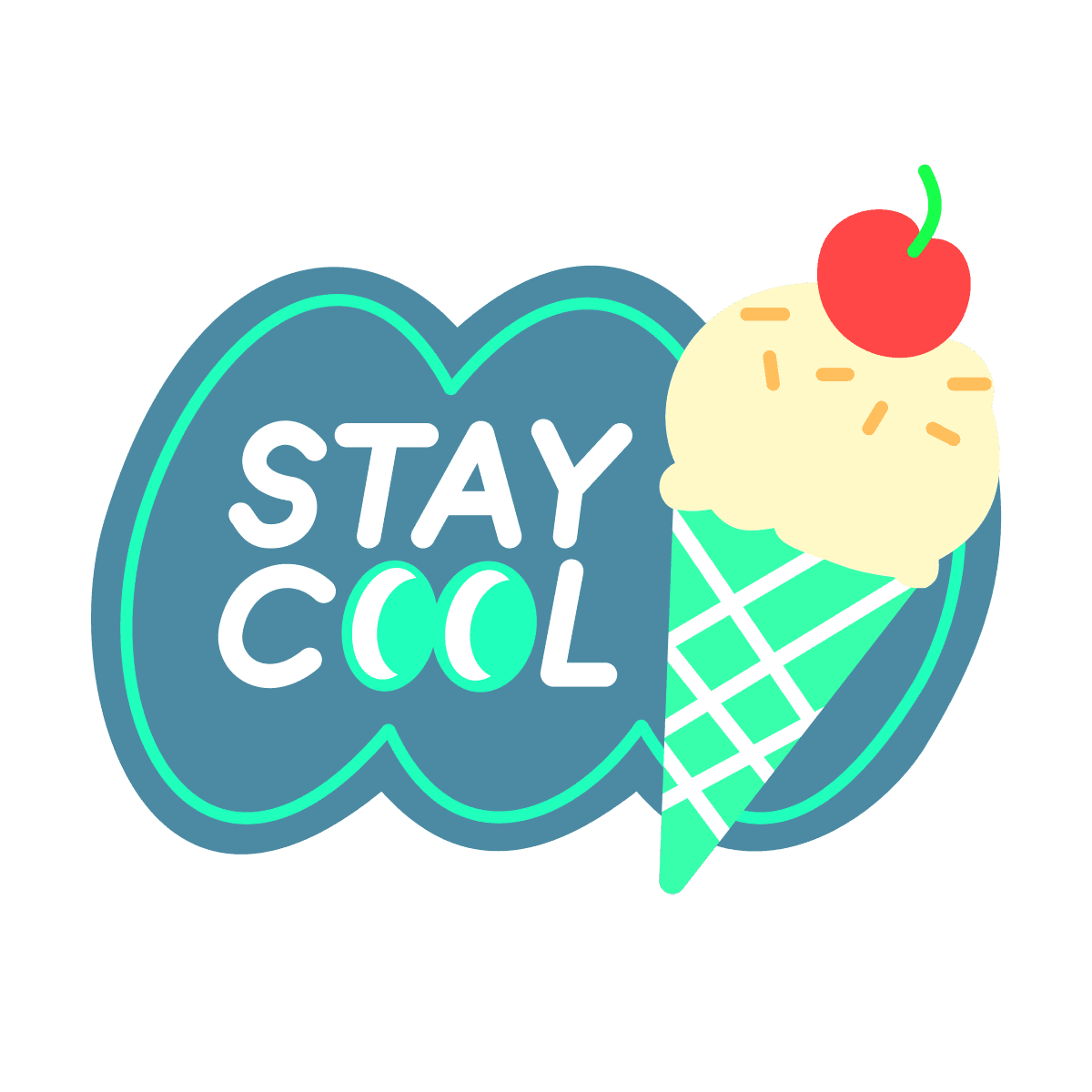 cheerful retro ice cream illustration for a cool summer vibe