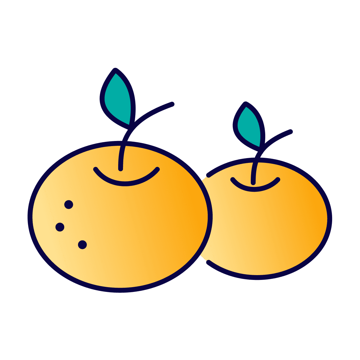 playful gradient orange icon for fresh food web elements