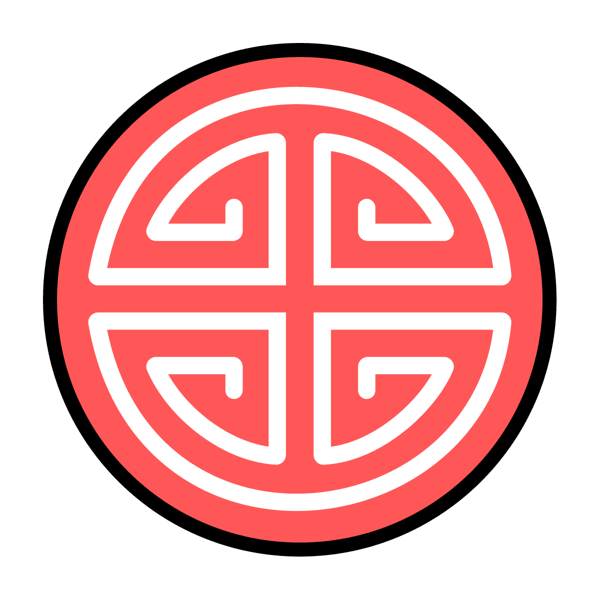 vintage geometric red circle icon
