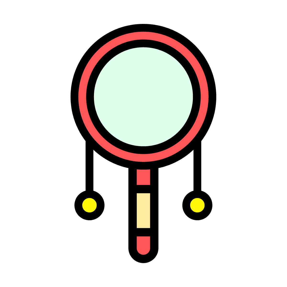 vintage magnifying glass icon in playful style