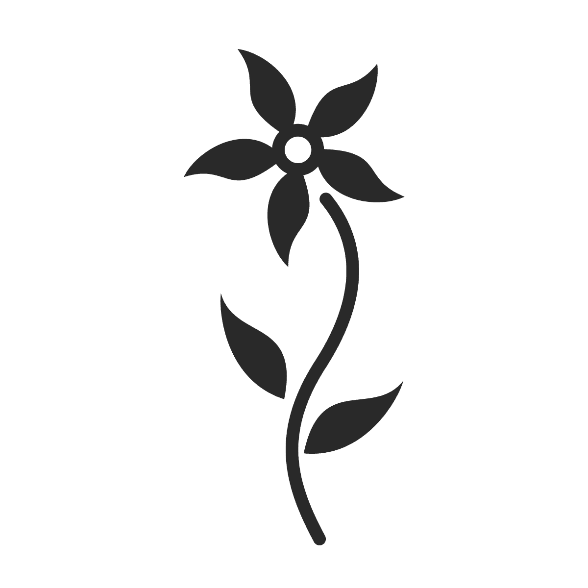 sleek minimalist flower silhouette icon for nature branding